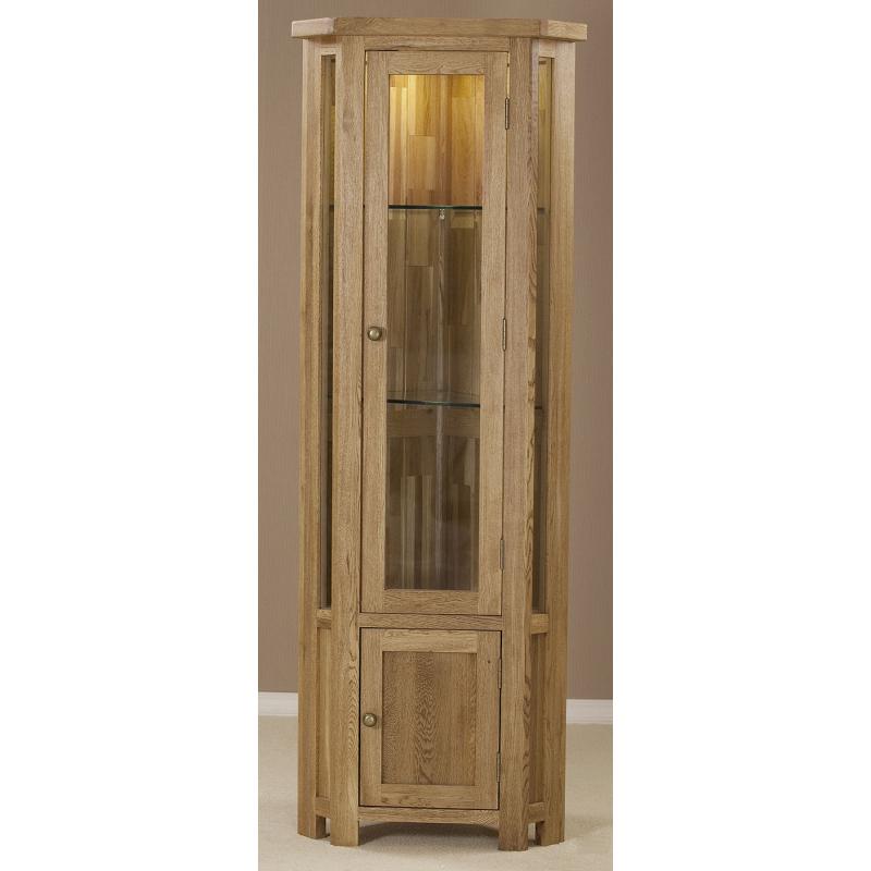 Kingsbury Solid Oak Corner Display Cabinet